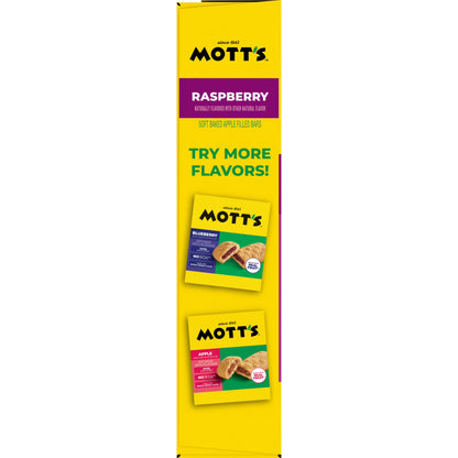 Mott's Soft Baked Apple Filled Bars, Raspberry Flavor Snacks, 5 Count, 6.55 oz