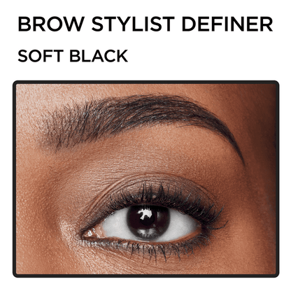 (2 pack) L'Oreal Paris Brow Stylist Definer Waterproof Eyebrow Mechanical Pencil, Soft Black