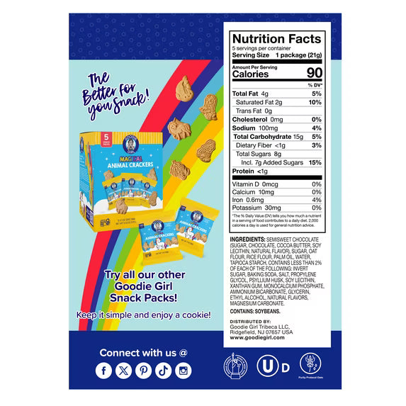 Goodie Girl Gluten Free Chocolate Chip Mini Cookies Snack Pack, 0.75 oz per Bag, 5 Count