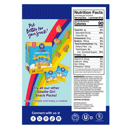 Goodie Girl Gluten Free Chocolate Chip Mini Cookies Snack Pack, 0.75 oz per Bag, 5 Count