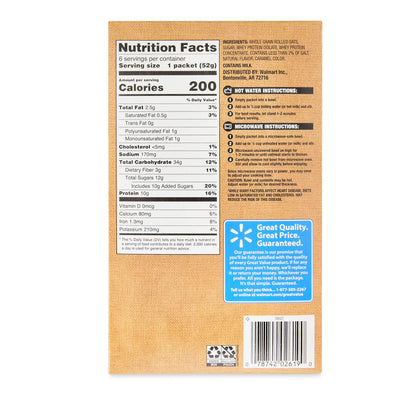 (3 pack) Great Value Maple & Brown Sugar Protein Instant Oatmeal, 1.83 oz, 6 Count
