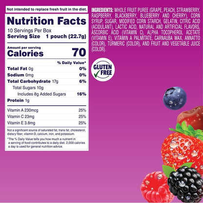 Welch's Gluten Free Bulk Fruit Snacks, Berries N Cherries, 0.8 oz, 80 Count