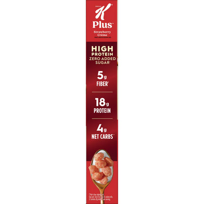 Kellogg's Special K Plus Strawberry Creme High Protein Zero Added Sugar Cereal Box, 8.1 oz