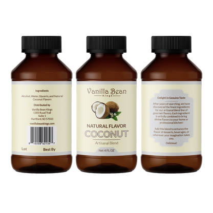 Natural Coconut Extract for Baking and Flavoring - 4 OZ - Natural Flavors for Baked Goods, Desserts, & Cooking