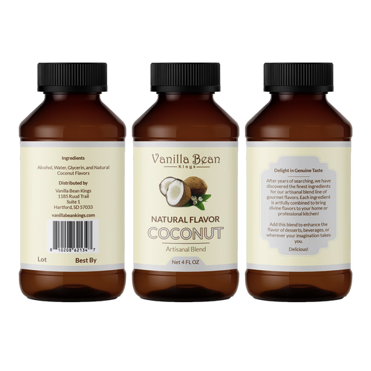 Natural Coconut Extract for Baking and Flavoring - 4 OZ - Natural Flavors for Baked Goods, Desserts, & Cooking