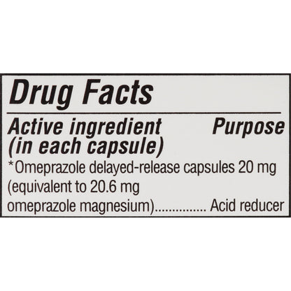 (3 pack) Equate Omeprazole Delayed-Release Acid Reducer Capsules, 20 mg, 42 Count
