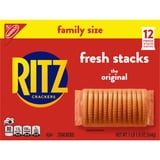 RITZ Fresh Stacks Original Crackers, Travel Snacks, Family Size, 17.8 oz (12 Multi Snack Packs)