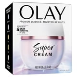 Olay Super Cream without SPF, Lightweight Face Moisturizer, 5-in-1 Skin Care Benefits - Hydrating, Brightening, Firming, Smoothing, and Evens - Niacinamide, Vitamin C, Collagen Peptide, 1.7 oz