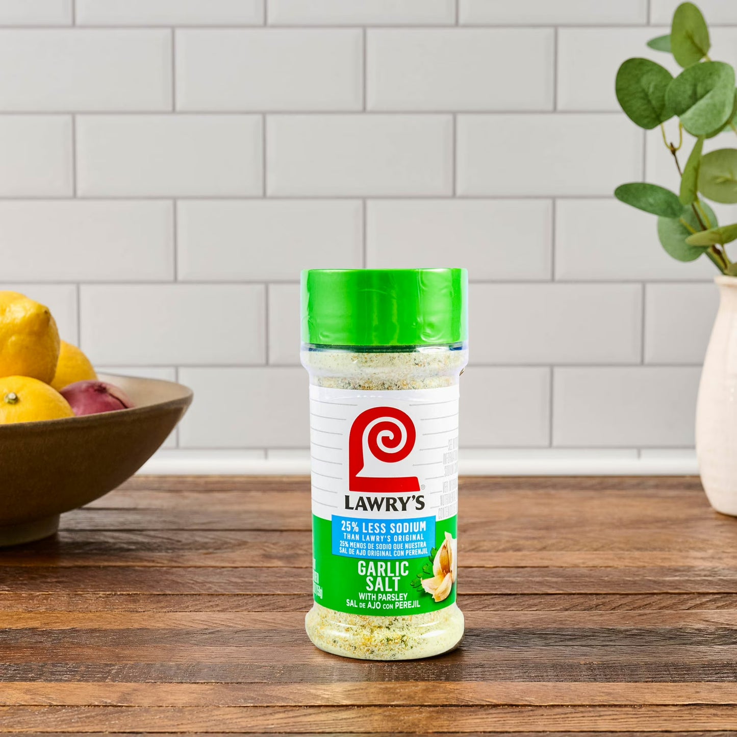 Lawry's Kosher 25% Less Sodium Garlic Salt With Parsley, 5.62 oz Bottle