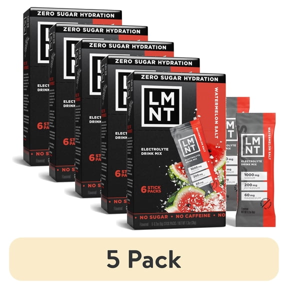 (5 pack) LMNT Zero Sugar Electrolyte Drink Mix - Watermelon - 6ct