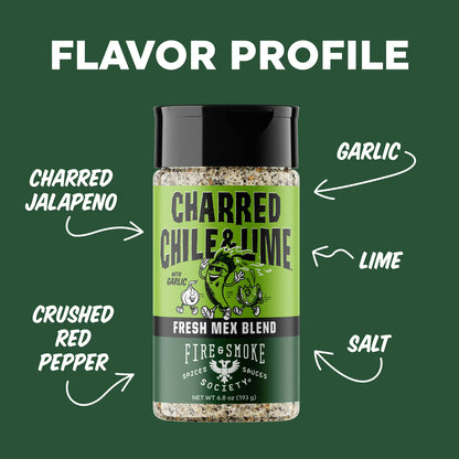 Fire & Smoke Society Charred Chile & Lime All-Purpose Spice Blend, 6.8 oz