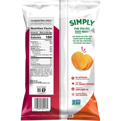 Simply Ruffles Hot and Spicy Potato Chips, 5.5 oz