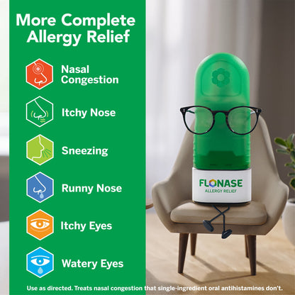 Flonase Sensimist Nasal Spray Non-Drowsy Decongestant Severe Allergy Relief Medicine, 60 Sprays