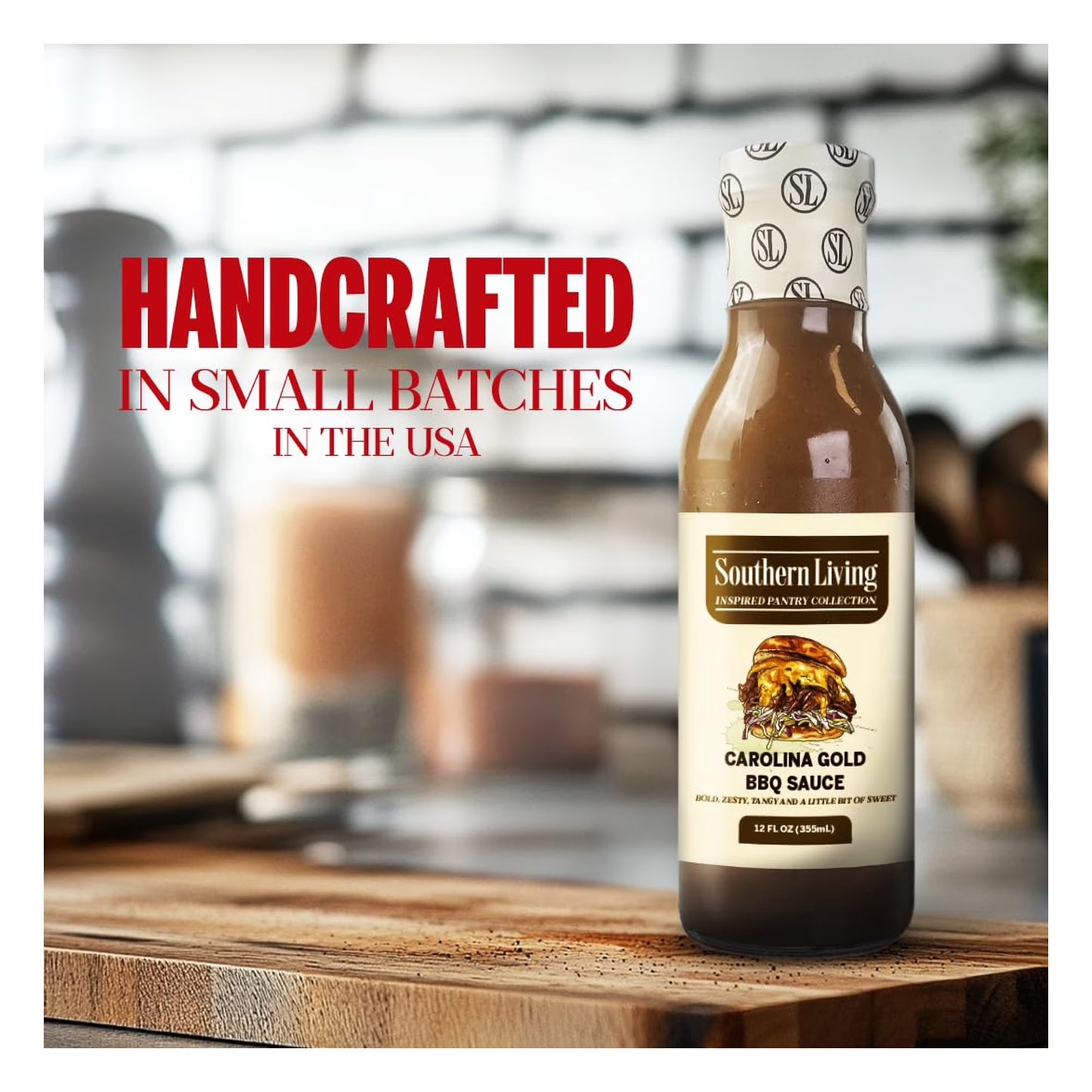 Southern Living Carolina Gold BBQ Sauce, 12 fl oz – Small Batch Zesty BBQ Sauce for Quick Grilling and Dipping