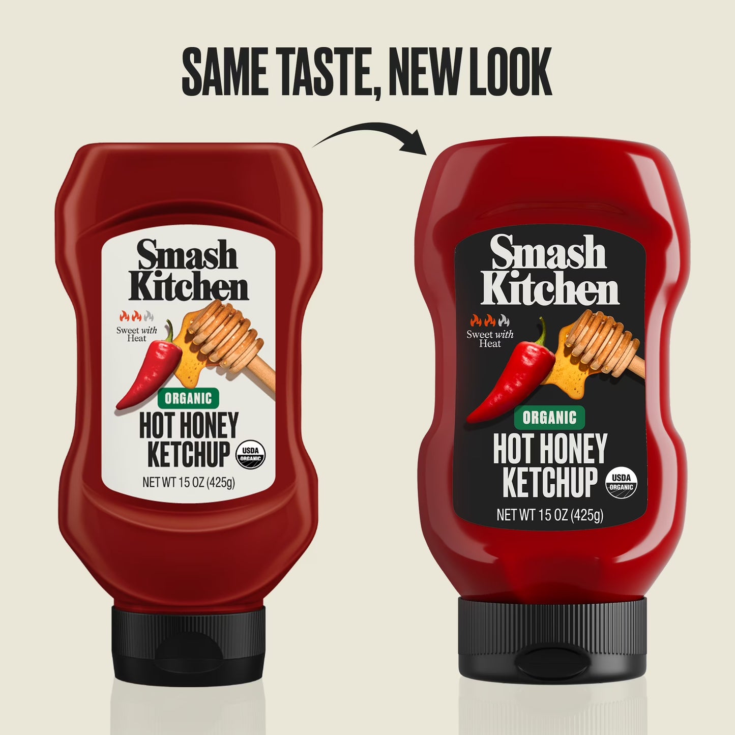Smash Kitchen Organic Hot Honey Ketchup, 15 oz Bottle