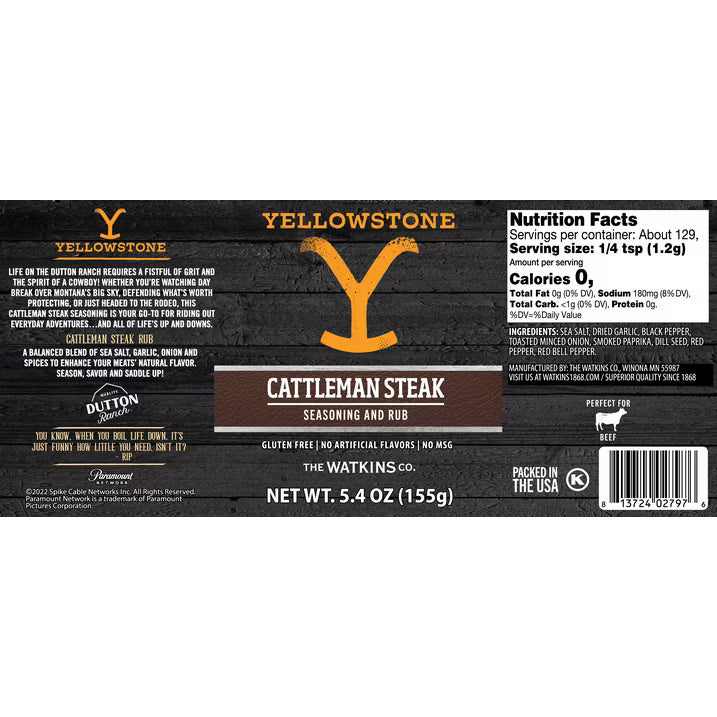 Yellowstone Cattleman Steak Rub, 5.4oz (Mixed Spices & Seasonings)