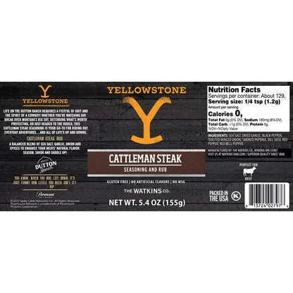 Yellowstone Cattleman Steak Rub, 5.4oz (Mixed Spices & Seasonings)