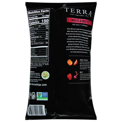 TERRA Sweets & Beets No Salt Vegetable Snack Chips, 5 oz