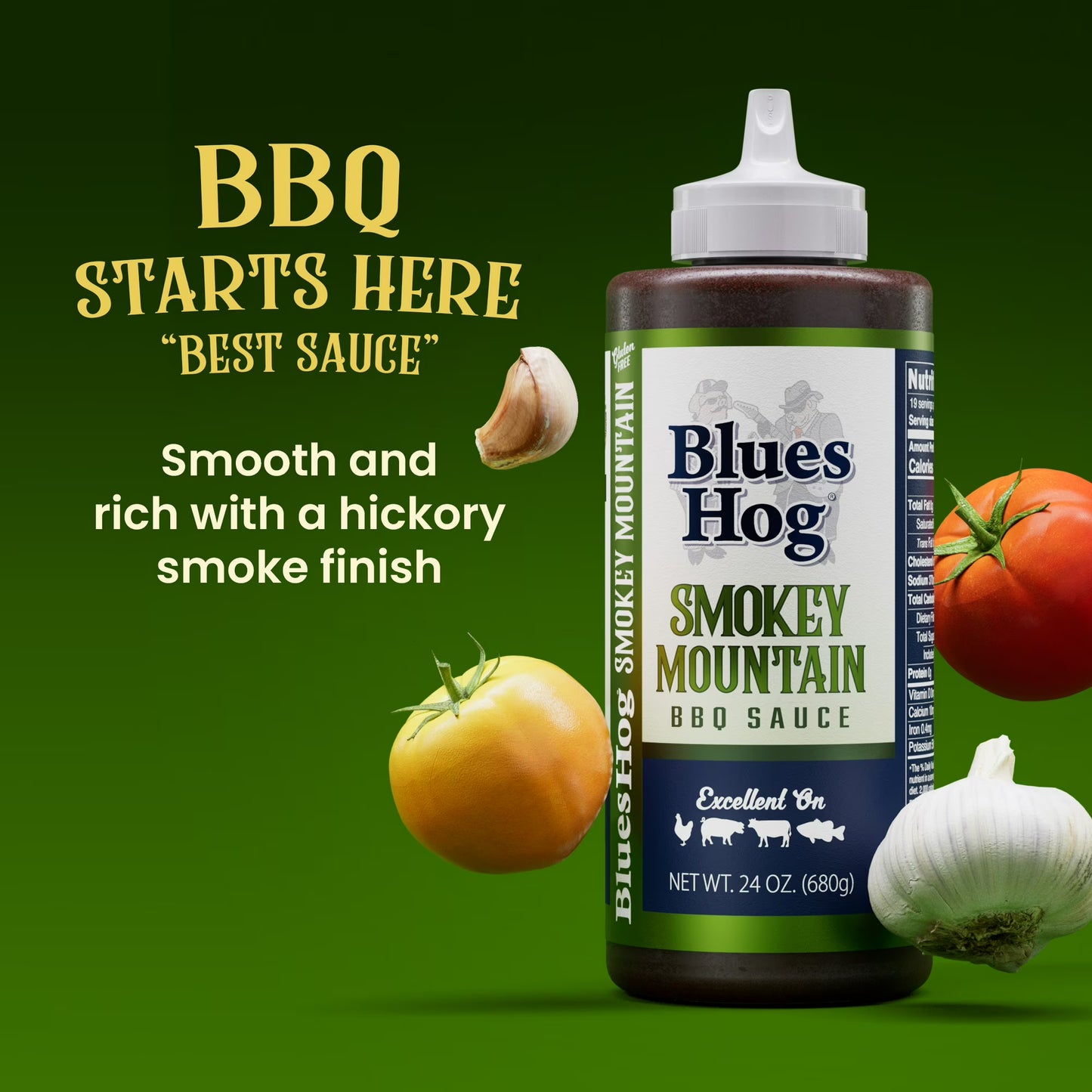 Blues Hog Smokey Mountain BBQ Sauce, Gluten-Free, 24 oz