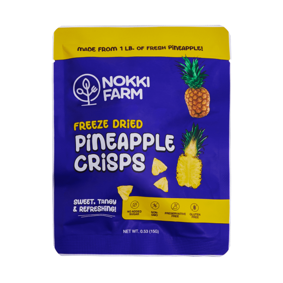 NOKKI FARM Freeze Pineapple Fruit, Healthy & Exotic Tropical Superfood Snacks, Kid-Approved, No Added Sugar or Preservatives, Shelf-Stable, 0.53 Oz, 6 Pack