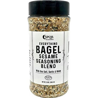 Everything Bagel Seasoning Blend by SPQR Seasonings Original XL 10 oz. Jar Delicious Blend of Sea Salt and Mixed Spices