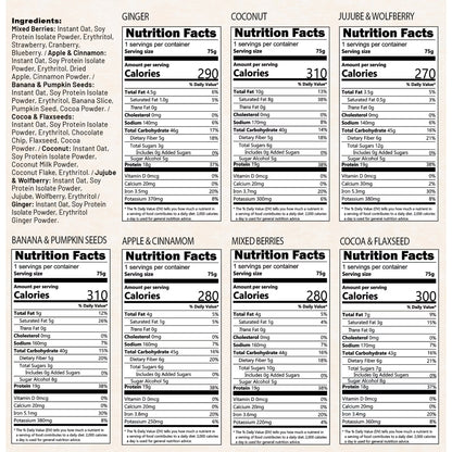 SUNGIVEN High Protein Overnight Oats Variety Pack, with Container, Low Sugar Health Instant Breakfast, 14-Packs, 37oz