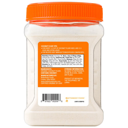 BetterBody Foods Organic Coconut Flour, Grain-Free Flour, 2.25 lbs