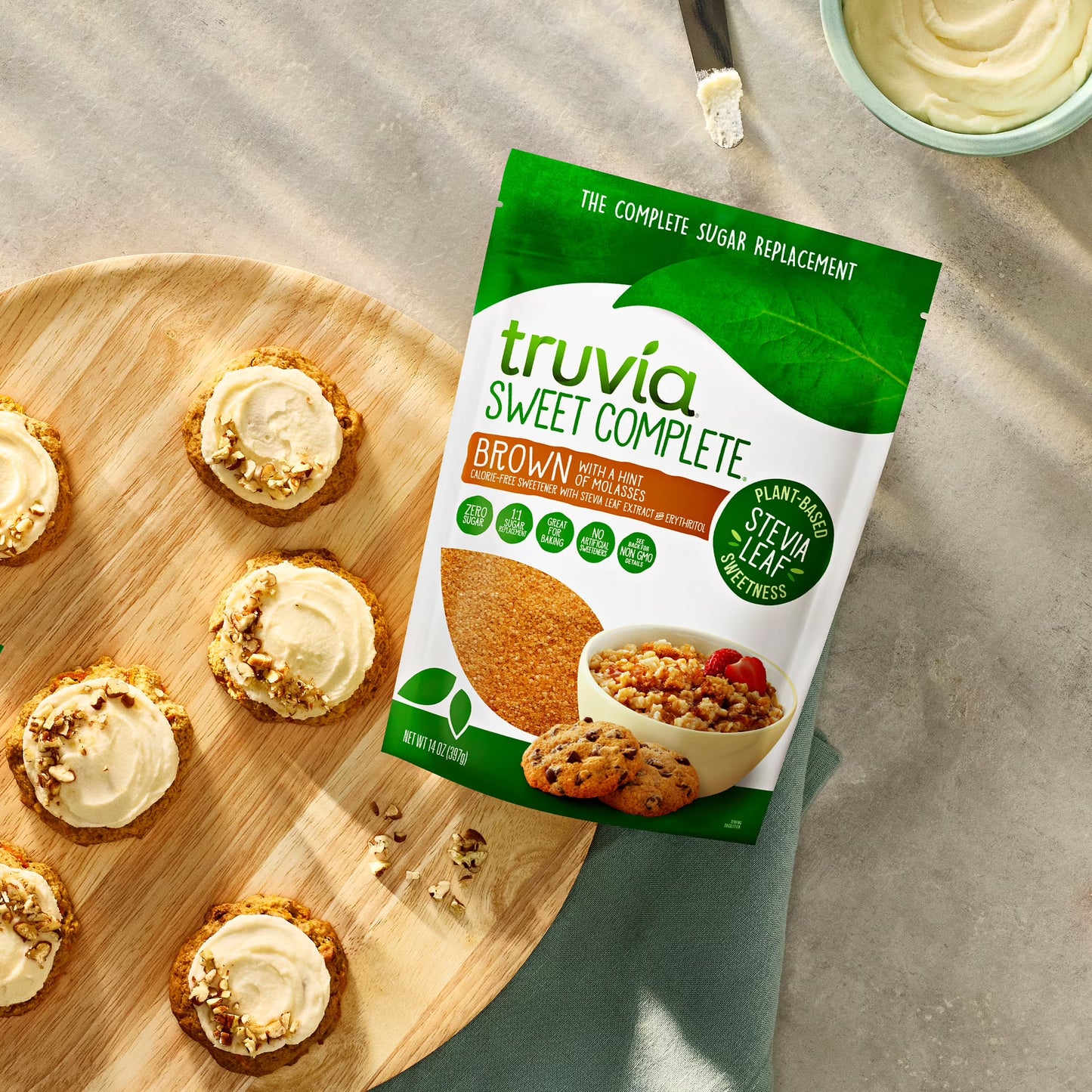 (8 pack) Truvia Sweet Complete Stevia Leaf Brown with a hint of Molasses, 14oz Bag