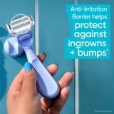 Venus Razor Kit for Pubic Hair & Skin, 1 Handle + 2 Refills + Shower Hook, Purple