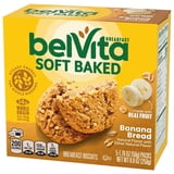 (3 pack) belVita Soft Baked Breakfast Bars, Banana Bread, 5 Packs (1 Biscuit Per Pack)
