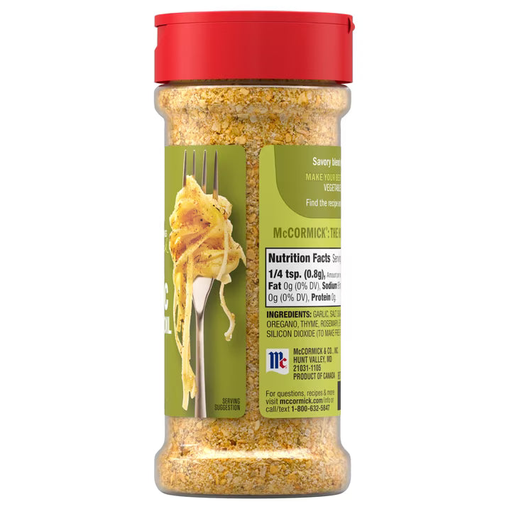 McCormick Garlic and Olive Oil Seasoning Blend, 5.25 oz Bottle