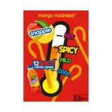 Spicy Mango Snapple Christmas Holiday Candy Canes Stocking Stuffers Individually Wrapped Treats, 12 Count