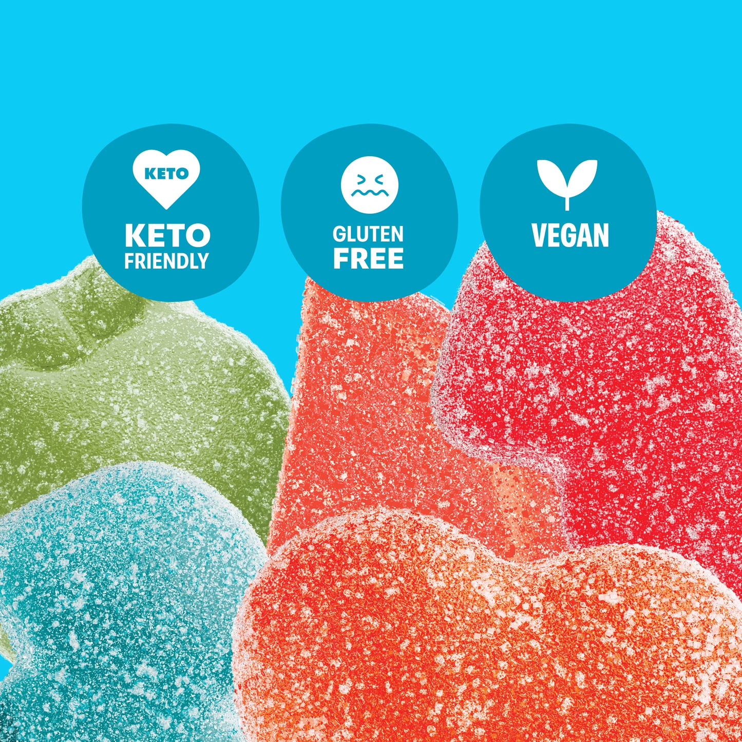 Shameless Snacks Variety Pack Low Calorie Sour Gummy Candy, Keto Friendly High Fiber Low Sugar Healthy Candy, Gluten Free Plant Based, 1.8 oz Bag