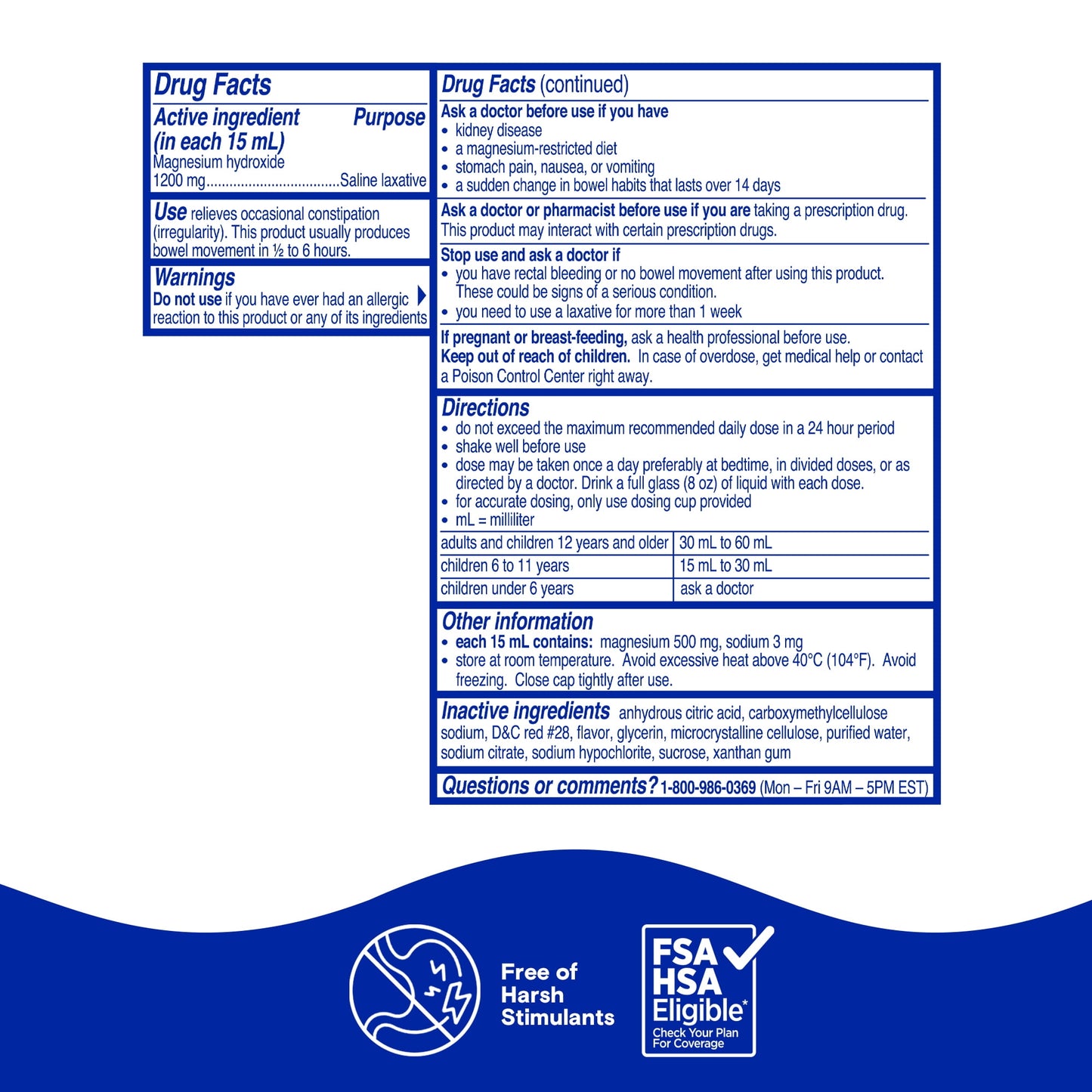 Phillips' Milk of Magnesia Liquid Laxative, Wild Cherry Flavor, Constipation Relief, 26 Fluid Ounces
