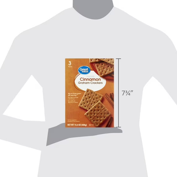 Great Value Cinnamon Graham Crackers, 14.4 oz, 3 Count