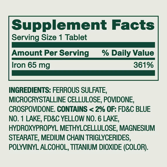 (3 pack) Spring Valley General Health & Wellness Iron Tablets Dietary Supplement Value Size, 65 mg, 200 Count