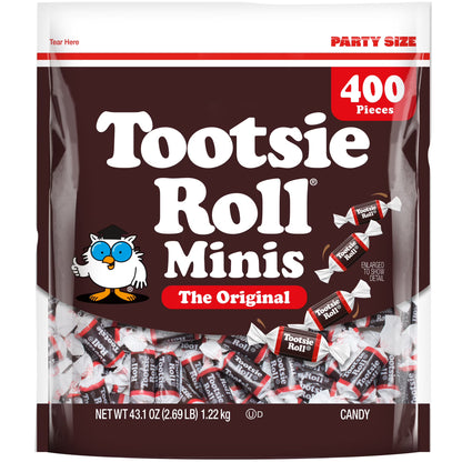 (3 pack) Tootsie Roll, Midgees Chocolate Candy, 43.1 oz (400 Pieces), Peanut Free, Gluten Free, Contains Milk and Soy.