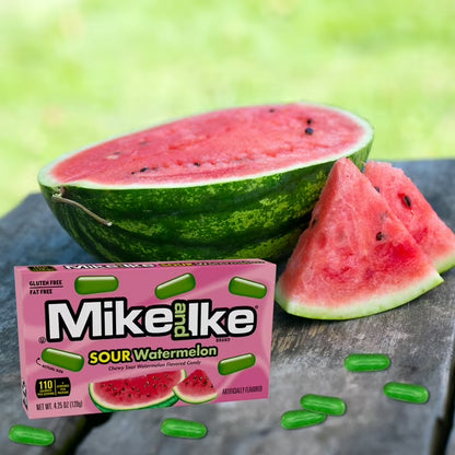 MIKE AND IKE SOUR Watermelon Chewy Candy, 4.25 ounce Theater Box, 1 count