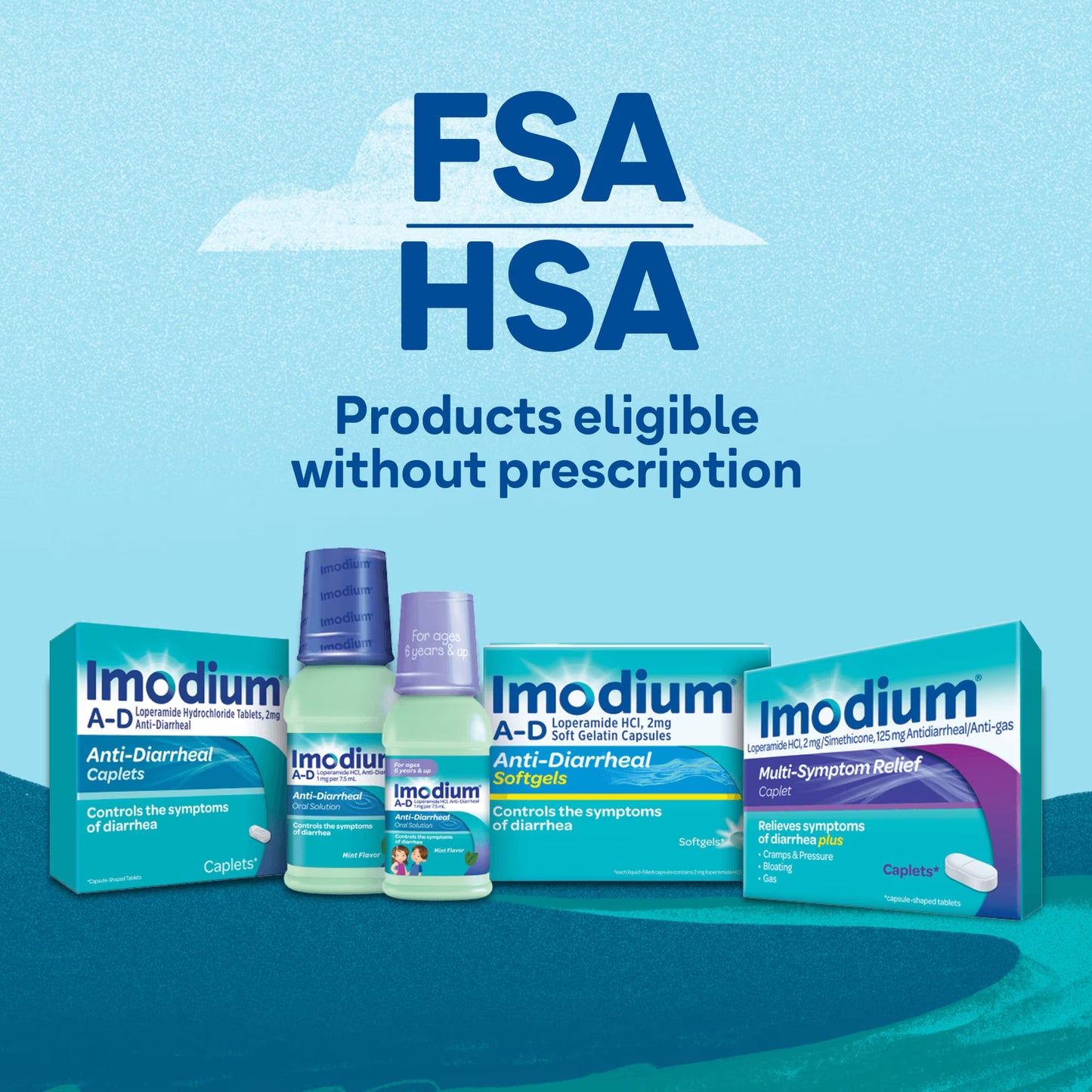 Imodium A-D Anti-Diarrheal Caplets 2mg Loperamide Hydrochloride Diarrhea Relief Caplets, 24 Count