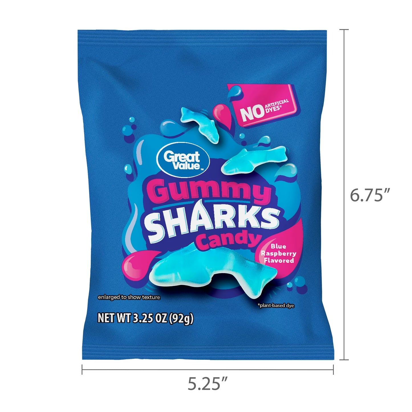 Great Value Gummy Sharks Candy, 3.25 oz