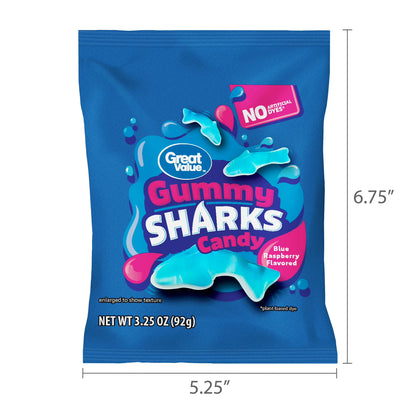 Great Value Gummy Sharks Candy, 3.25 oz