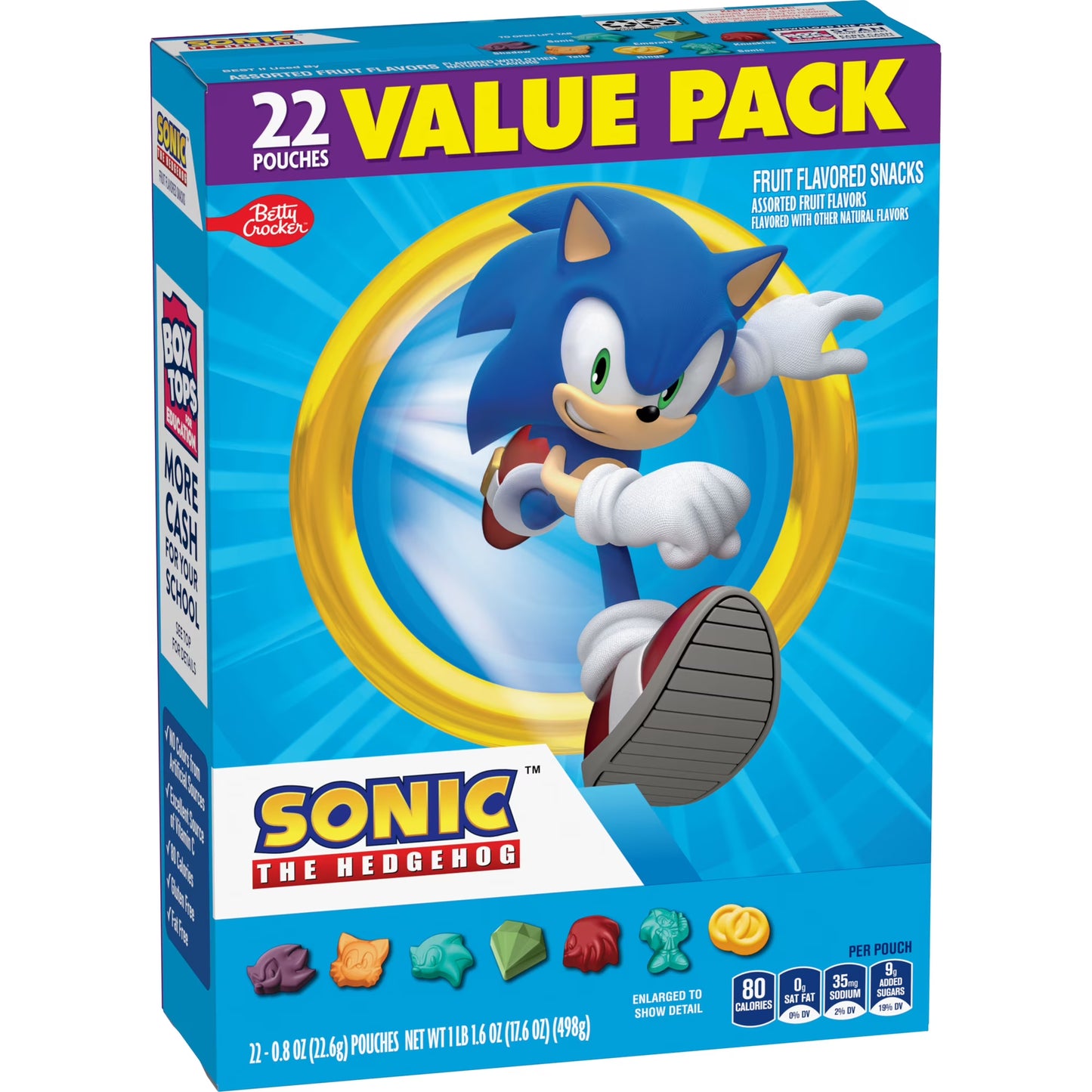 Sonic Fruit Flavored Snacks, Fat Free and Gluten Free, Value Pack, 17.6 oz, 22 Pouches