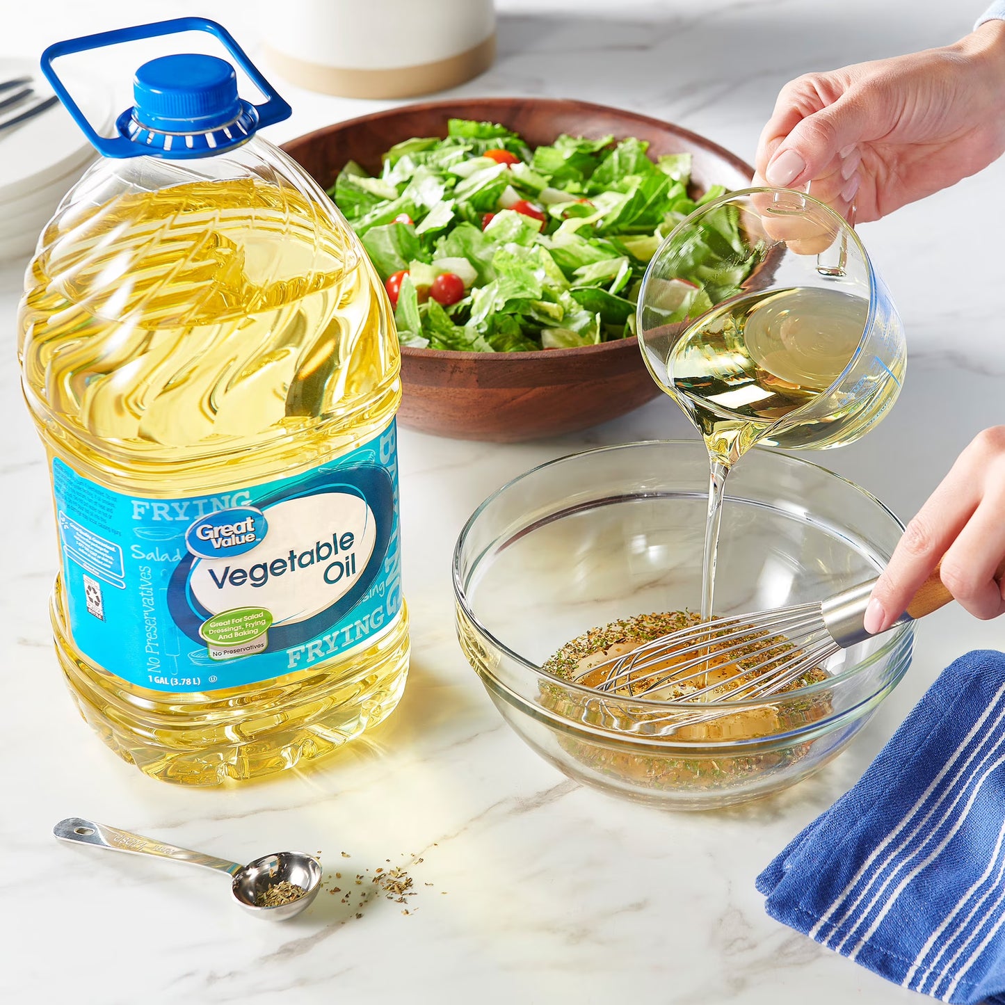 (3 pack) Great Value Vegetable Oil, Heart Healthy and Versatile, 1 Gallon Bottle