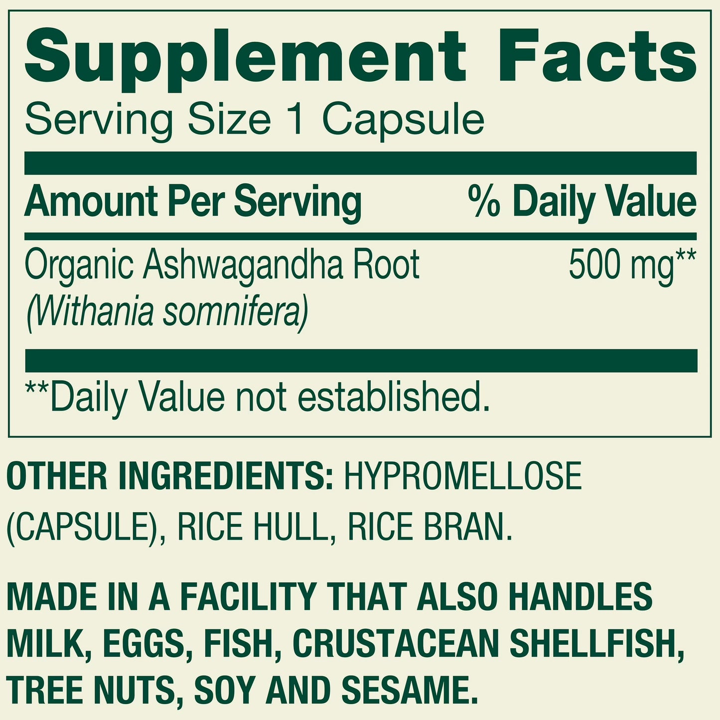 (3 pack) Spring Valley Ashwagandha Root Powder General Wellness Dietary Supplement Vegetarian Capsules, 500 mg, 60 Count