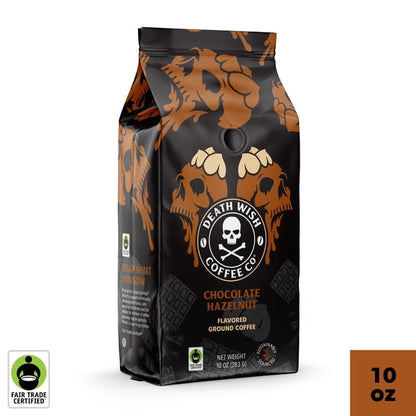 Death Wish Coffee Co., Chocolate Hazelnut, Fair Trade, Ground Coffee, Natural Flavors, 10 oz
