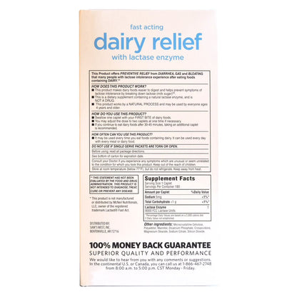 Member's Mark Fast-Acting Dairy Relief Caplets, 180 ct.