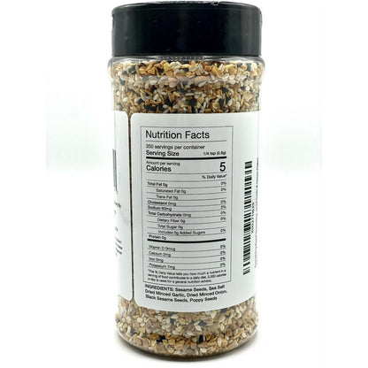 Everything Bagel Seasoning Blend by SPQR Seasonings Original XL 10 oz. Jar Delicious Blend of Sea Salt and Mixed Spices