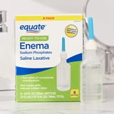 (2 pack) Equate Enema Sodium Phosphates Saline Laxative, 4.5 fl. oz., 6 Count