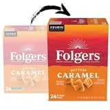 Folgers Buttery Caramel Artificially Flavored Coffee, Keurig K Cup Pods, 24 Count Box