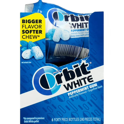 Orbit White Peppermint Soft Chew Gum, 40 Pieces, 6 Count